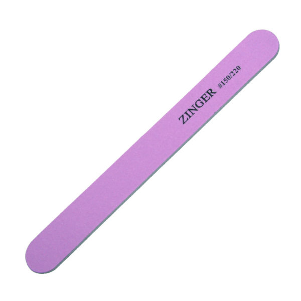 Zinger, Пилка для ногтей тонкая Овал (фиолетовая) 150/220