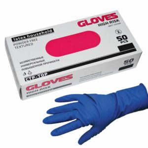Gloves, Перчатки латексные повышенной прочности Синие 25пар