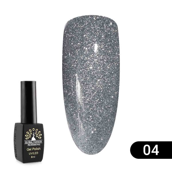 Global Fashion, Гель-лак светоотражающий Disco Gel №04, 8мл