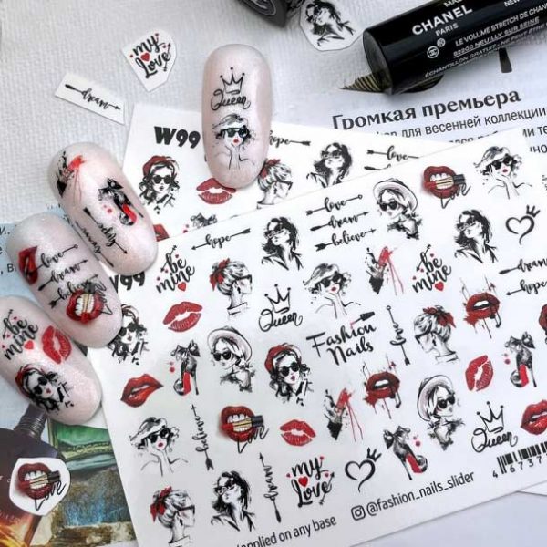 Fashion Nails, Слайдер дизайн White-099