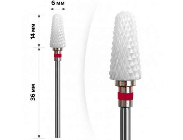 Фреза керамическая «Зонтик» F 3/32 Umbrella (S) 6мм, красная