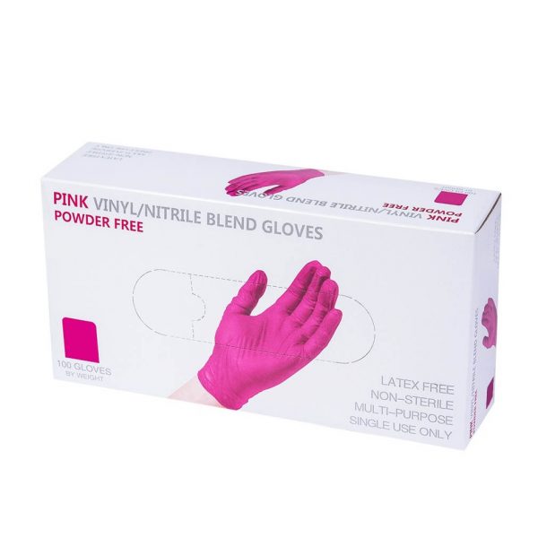 Blend Gloves, Перчатки винил-нитрил 50пар (розовые), размер XS