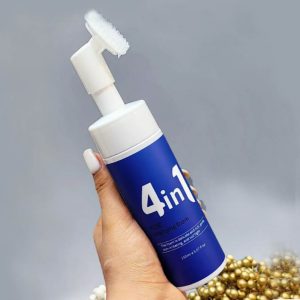 4in1, Пенка для умывания с массажной щеточкой Blue, 150мл