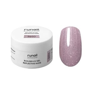 ruNail, Моделирующий УФ-гель «REFLECTIVE NUDE» Светоотражающий (арт.9650), 15г