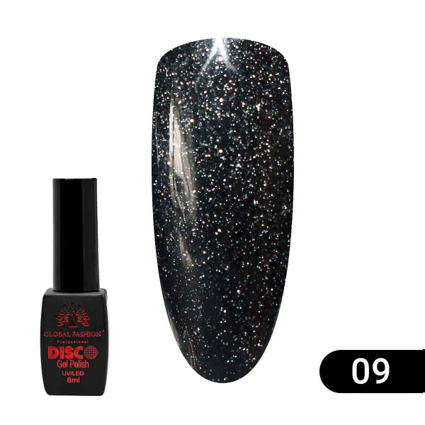 Global Fashion, Гель-лак светоотражающий Disco Gel №09, 8мл